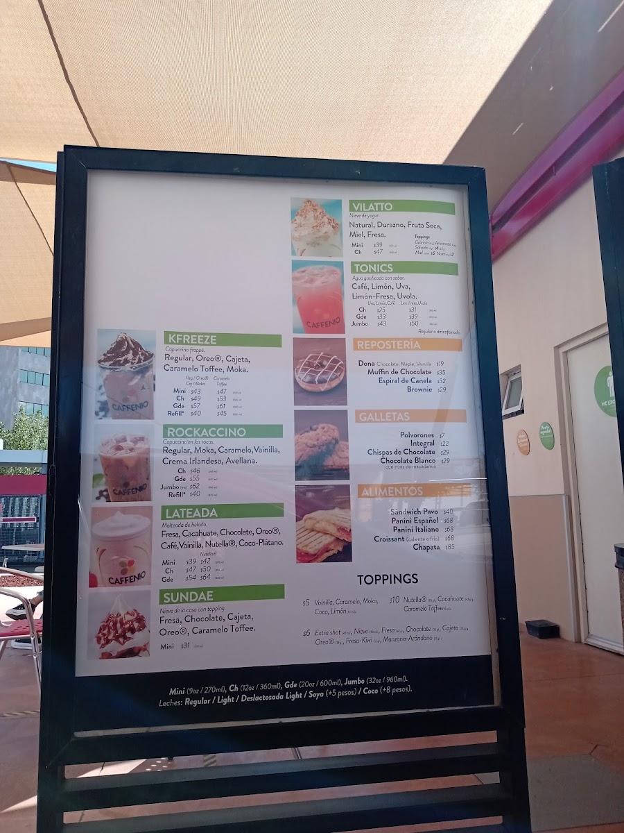 CAFFENIO Universidad, Chihuahua Menu - Image 1